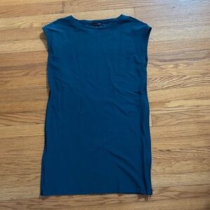 Eileen Fisher Sleeveless Teal Tunic dress with side zippers